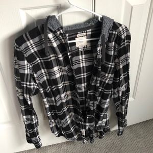 American Eagle Hooded Flannel Shirt